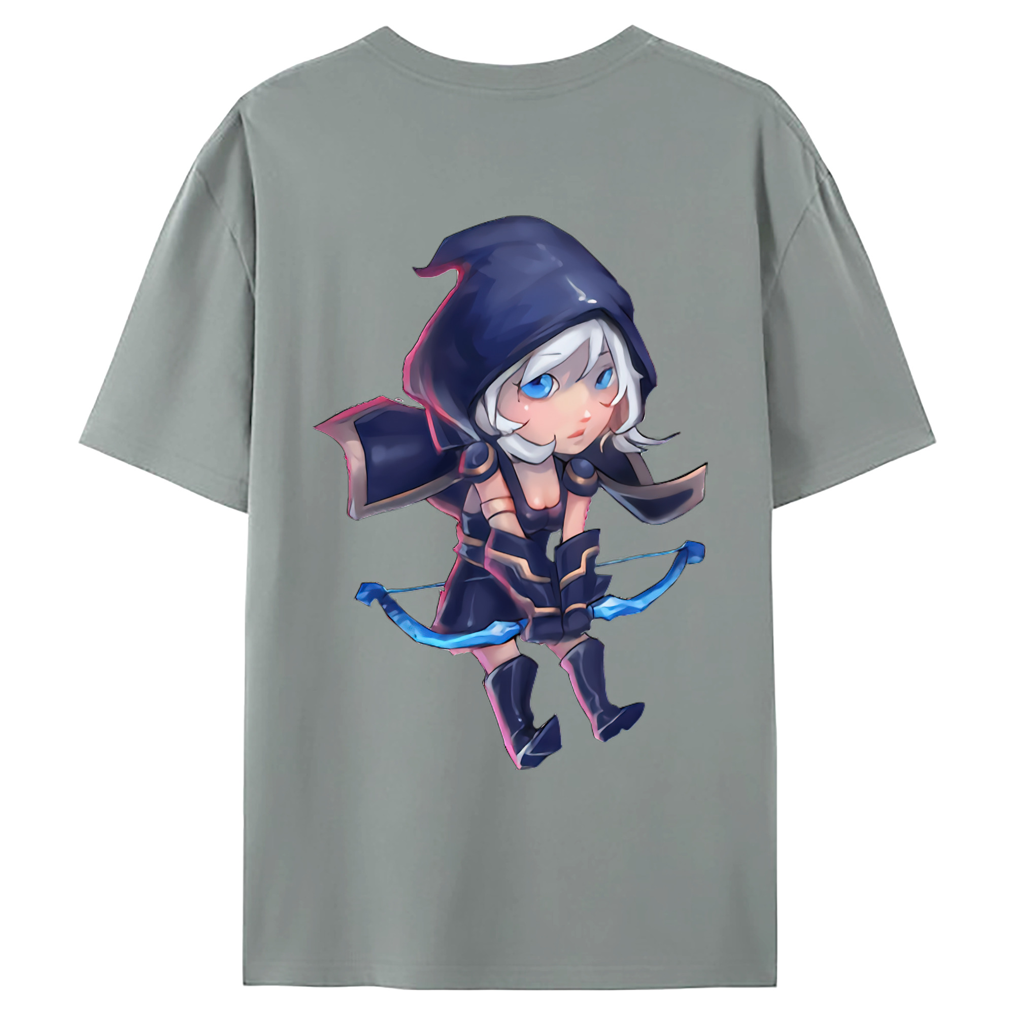 （画像用） リーグ・オブ・レジェンド League of Legends LOL 綿100％ メンズ半袖Tシャツ（バックプリント） 通気性